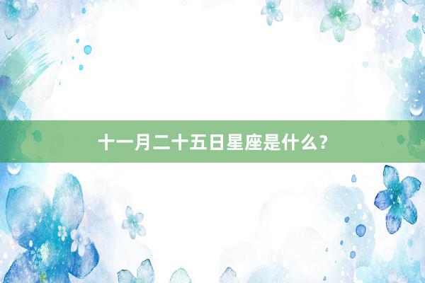 十一月二十五日星座是什么？