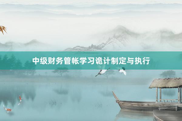 中级财务管帐学习诡计制定与执行